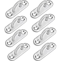 Belle Vous Placa de Ojo M5 Acero Inoxidable Anclaje Pared (Pack de 8) Resistentes Ganchos Techo-Pared - Forma de U (50 x…